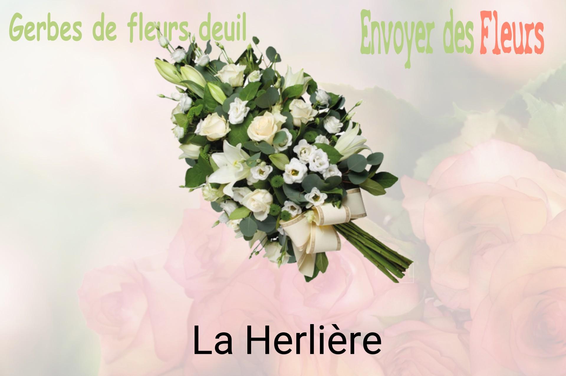 Gerbe de fleurs de deuil livrée à La Herlière